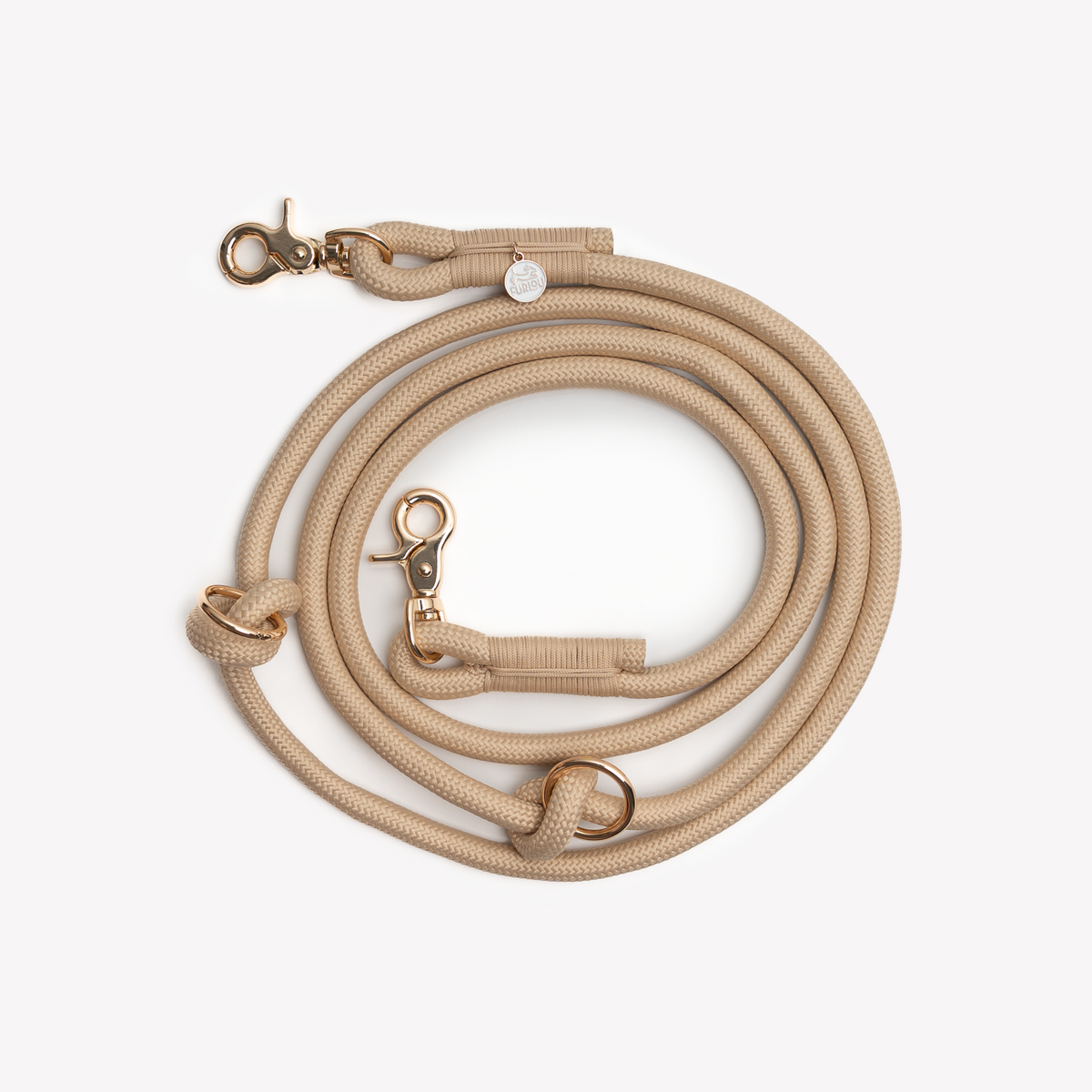 Tan Hands-Free Braided Leash