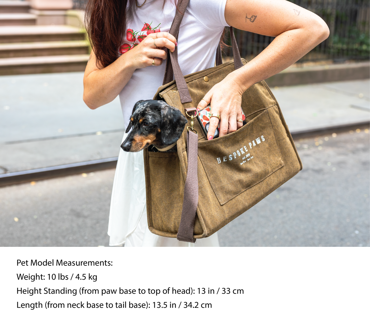 The Army Green Daily Dog Carrier by Bespoke Paws