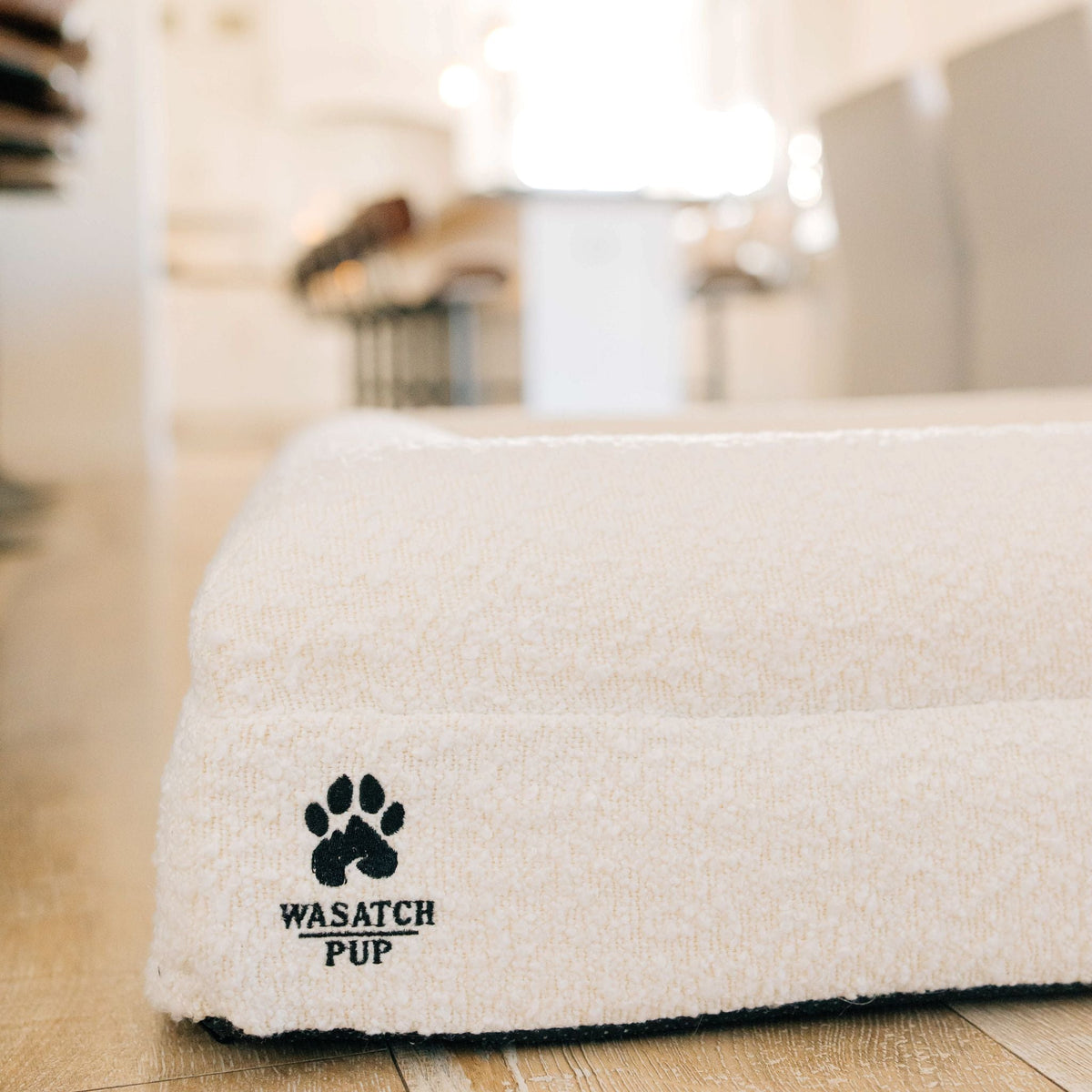 The Wasatch Orthopedic Bouclé Dog Bed