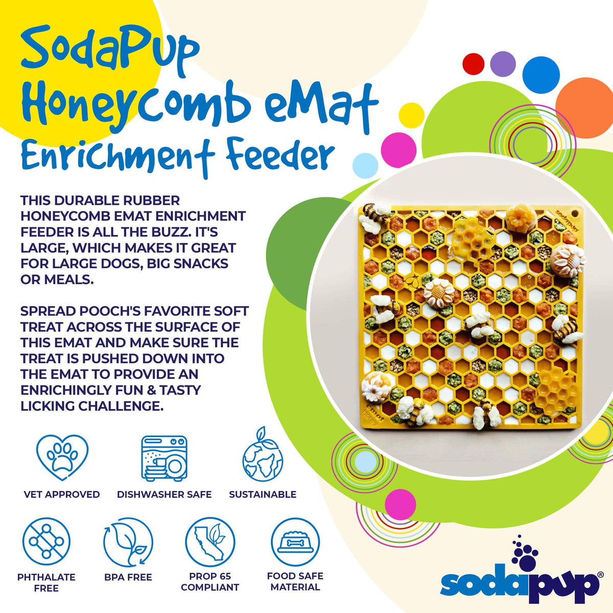 The Honeycomb Enrichment Lick Mat by SodaPup