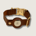Davie Leather AirTag Dog Collar — Dark Brown