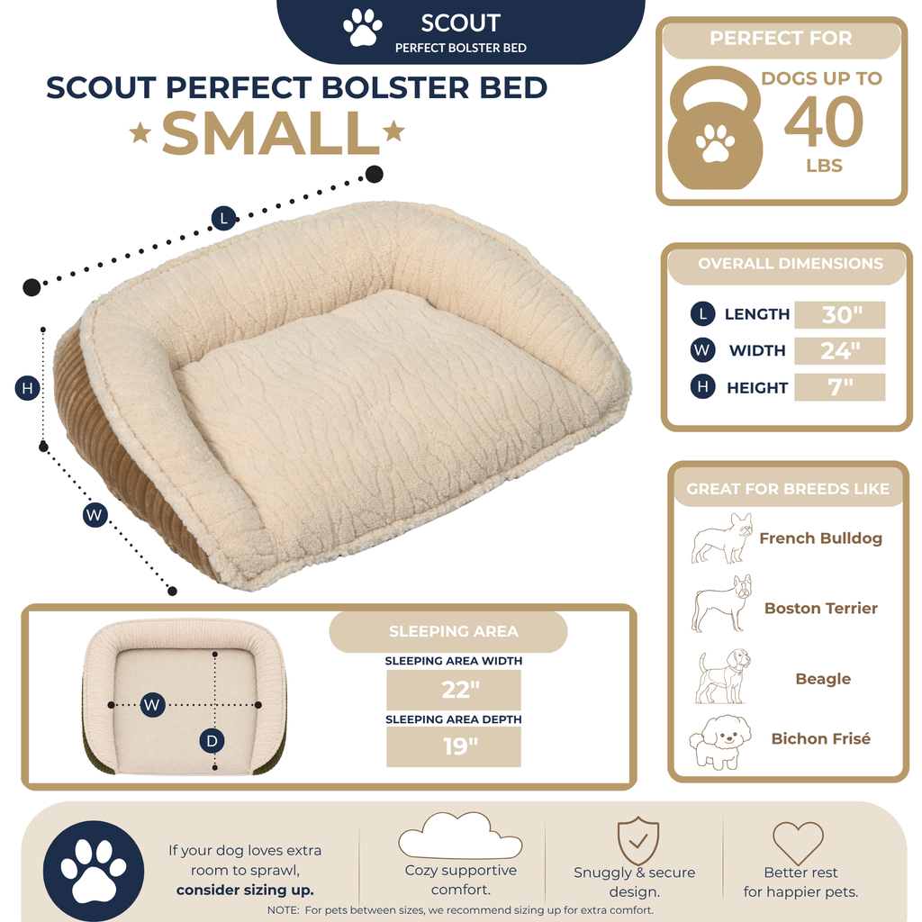 The Scout Corduroy Bolster Bed by HuggleHounds