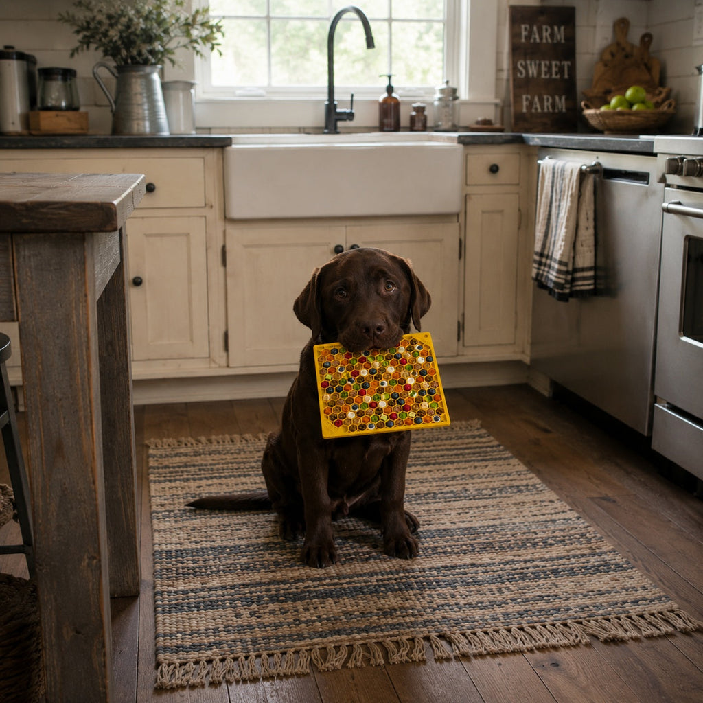 The Honeycomb Enrichment Lick Mat by SodaPup