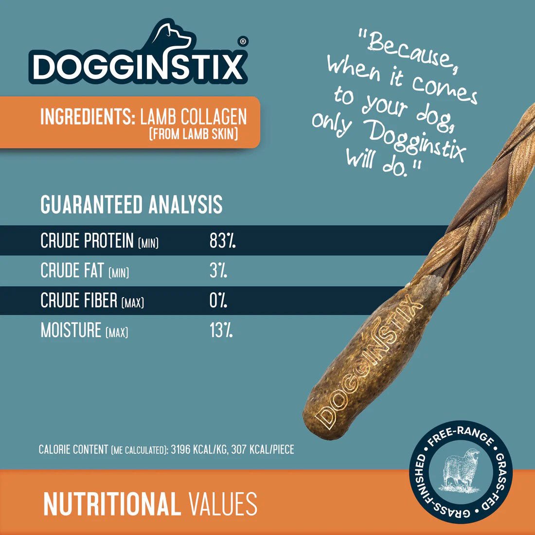 Dogginstix Braided Lamb Collagen Chew